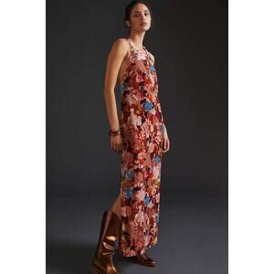 Anthropologie Halter Velvet Maxi Dress